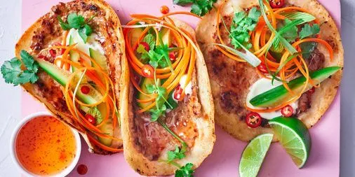 Chicken Banh Mi Smash Tacos Low-Calorie Meals