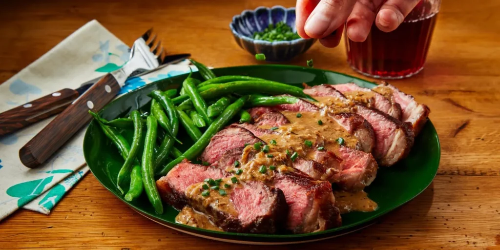 Steak with Onion Cream Sauce